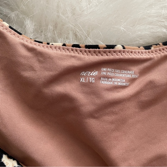 Aerie Leopard Swimsuit Wrap Around tie One Piece swimwear - Picture 8 of 9